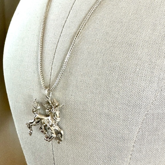 Sterling Silver Unicorn Pendant Necklace - Picture 4 of 16